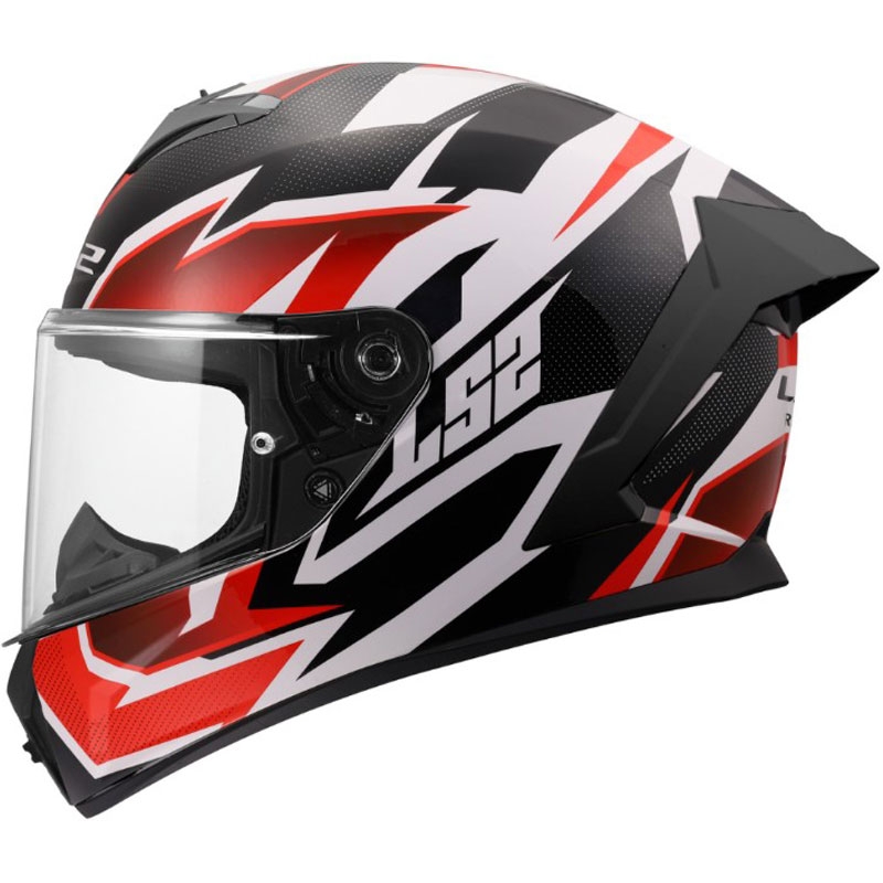 Casco integral de moto LS2 FF820 Rapid III Xtrem blanco-negro-rojo brillante