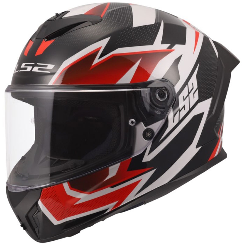 Casco integral de moto LS2 FF820 Rapid III Xtrem blanco-negro-rojo brillante