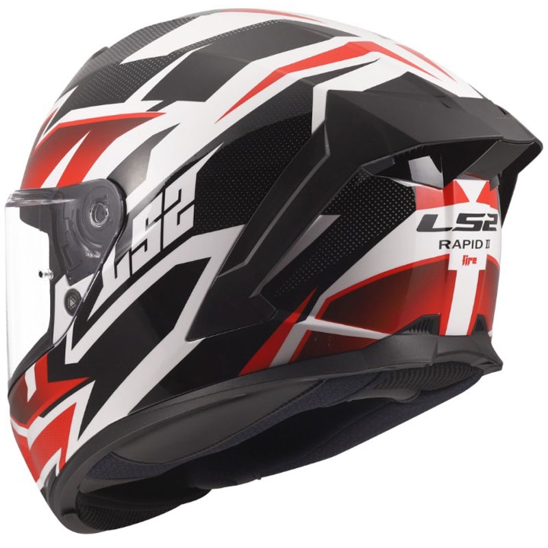 Casco integral de moto LS2 FF820 Rapid III Xtrem blanco-negro-rojo brillante