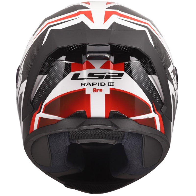 Casco integral de moto LS2 FF820 Rapid III Xtrem blanco-negro-rojo brillante