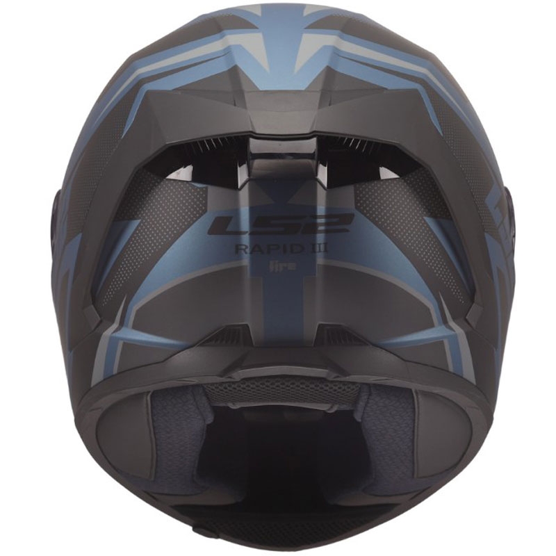 Casco integral de moto LS2 FF820 Rapid III Xtrem en negro mate, azul y petróleo