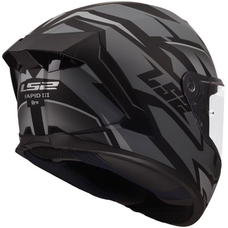 Casco integral de motocicleta LS2 FF820 Rapid III Xtrem negro mate-gris