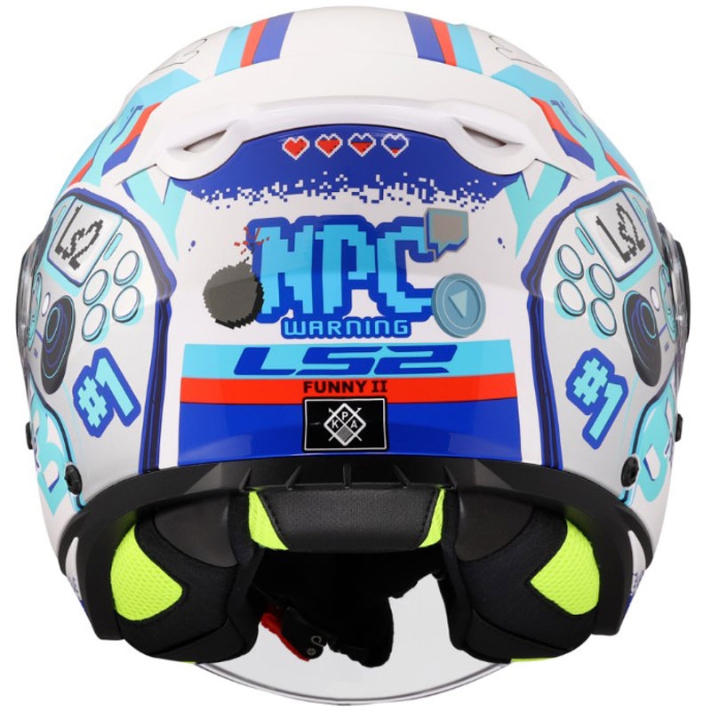 Casco de moto infantil abierto LS2 OF622 Funny II Next Lever blanco brillante