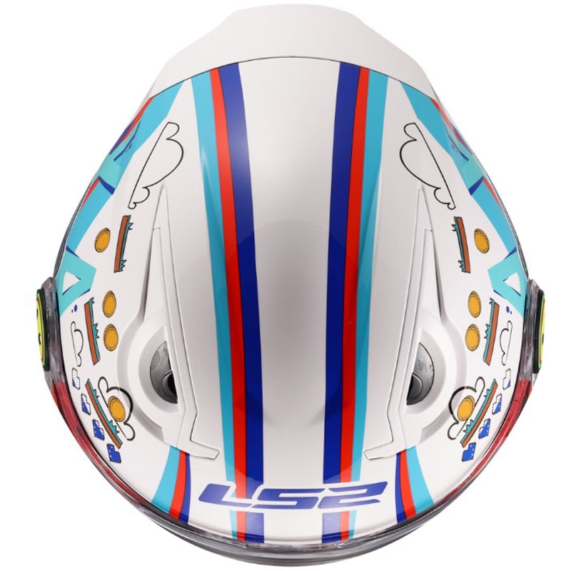 Casco de moto infantil abierto LS2 OF622 Funny II Next Lever blanco brillante