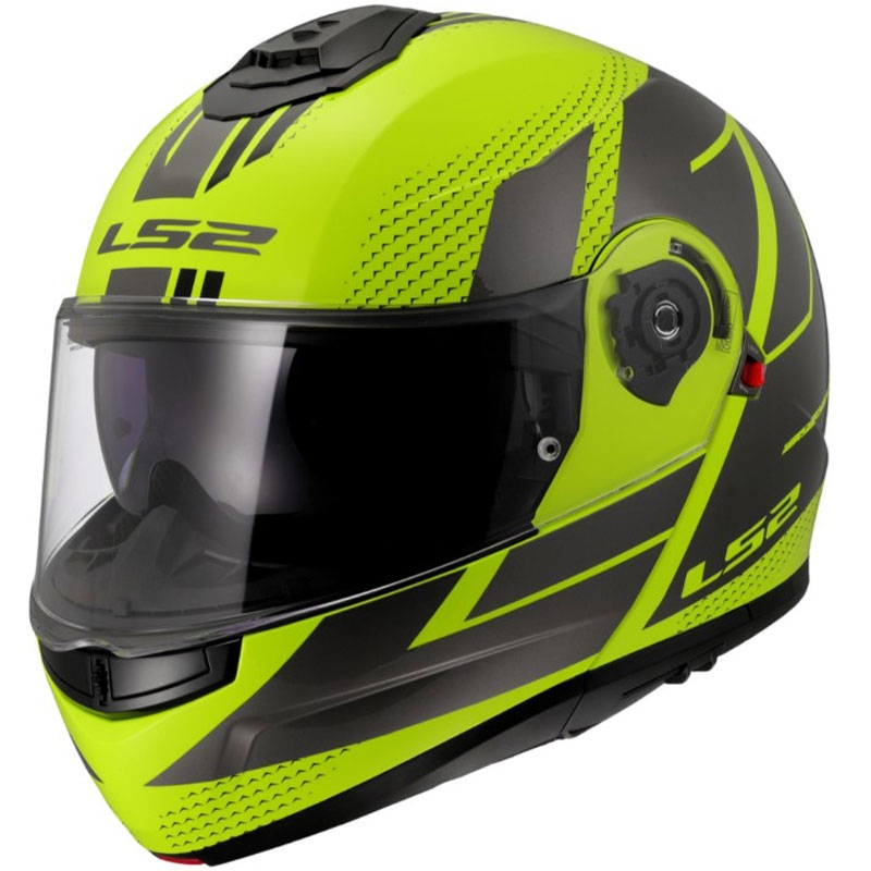 Casco abatible LS2 FF908 Strobe II Code amarillo fluorescente brillante-negro