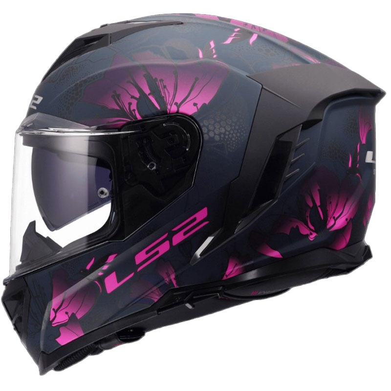 Casco integral de moto LS2 FF818 Storm III Burst negro-rosa