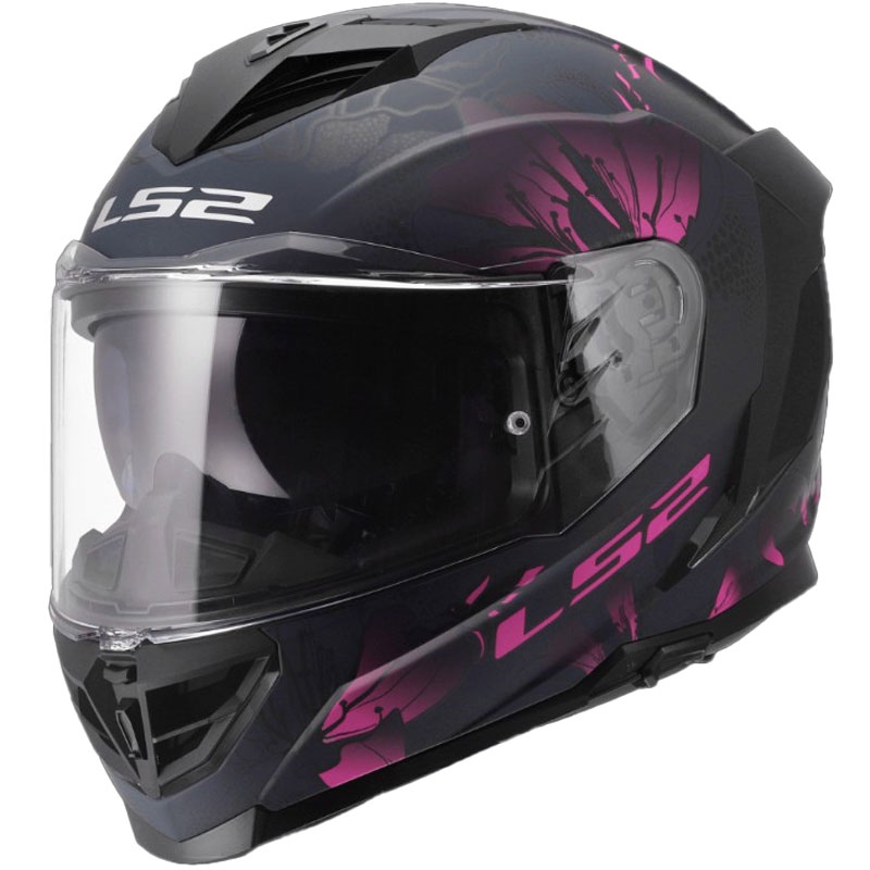 Casco integral de moto LS2 FF818 Storm III Burst negro-rosa