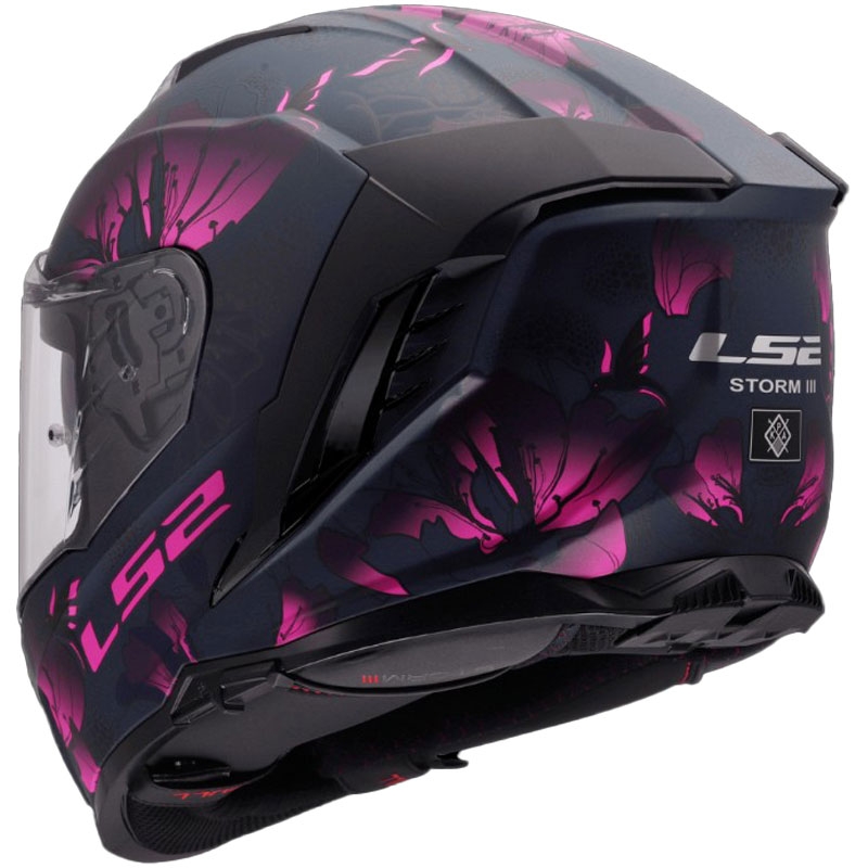 Casco integral de moto LS2 FF818 Storm III Burst negro-rosa