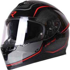 Casco integral de moto Street Racer Magna negro y rojo