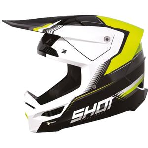 Casco de motocross infantil Shot Race Tracer blanco-negro-amarillo fluo liquidación