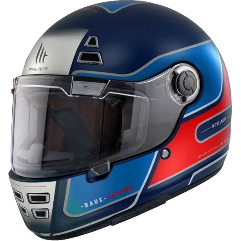 Casco integral de moto MT Jarama Baux D7 azul-rojo
