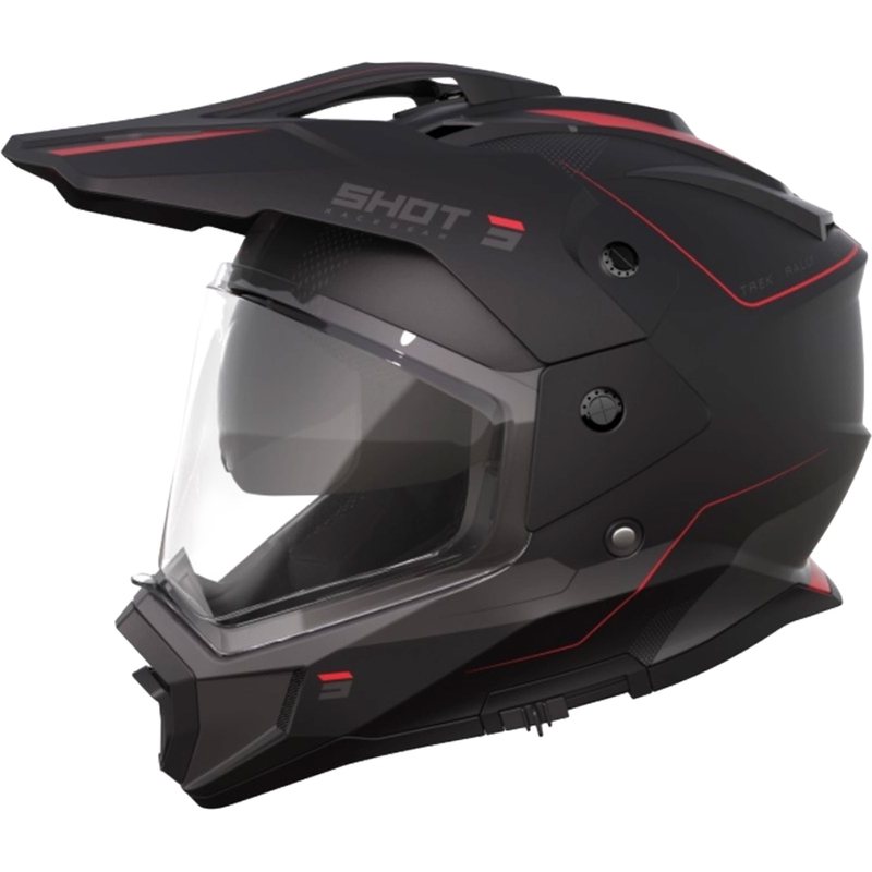 Casco Enduro Shot Trek Rally negro-rojo