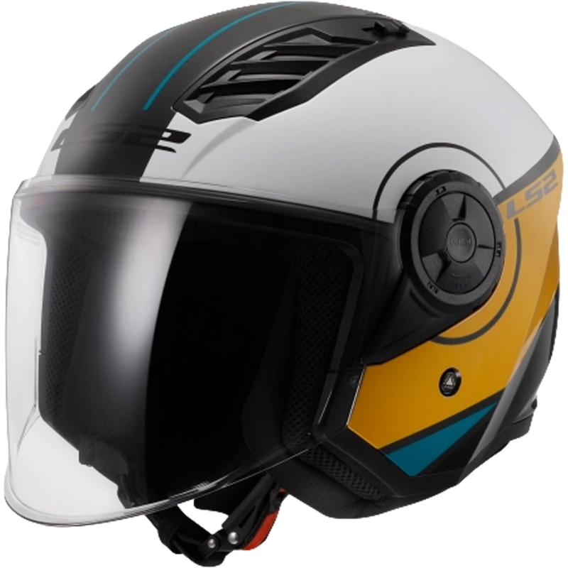 Casco de moto abierto LS2 OF616 Airflow II Cover Glossy White-Brown