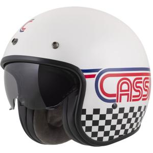 Casco de moto abierto Cassida Oxygen 2.0 Rondo en blanco perla, rojo, azul y negro.