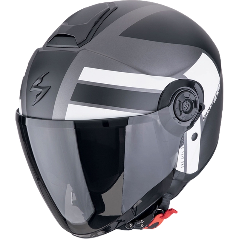 Casco de moto abierto Scorpion EXO-CITY II BLUR mate plata-negro-blanco liquidación