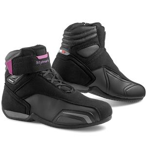 Botas de moto para mujer Stylmartin Vector WP negras y rosas