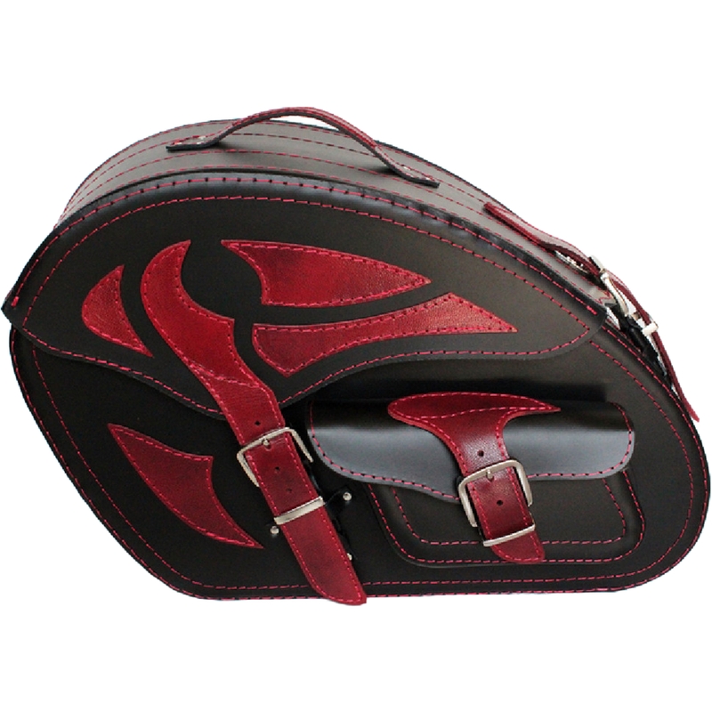 Bolsas de cuero para moto RSA S261A negro-rojo