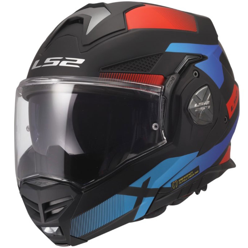 Casco de moto abatible LS2 FF901 Advant X Nova negro mate-rojo-azul