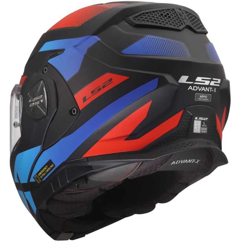 Casco de moto abatible LS2 FF901 Advant X Nova negro mate-rojo-azul
