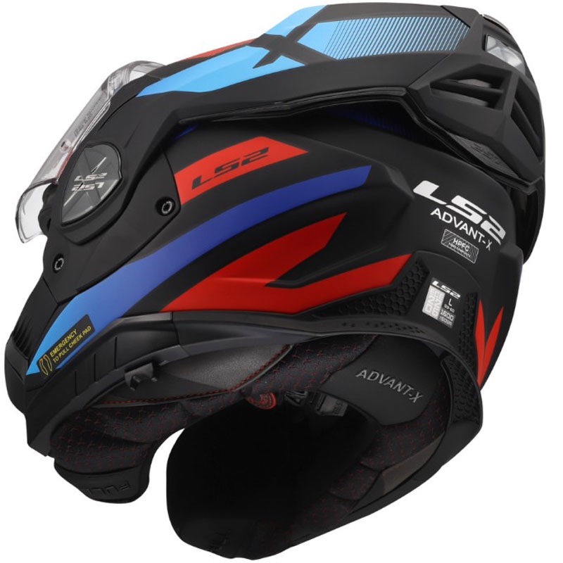 Casco de moto abatible LS2 FF901 Advant X Nova negro mate-rojo-azul