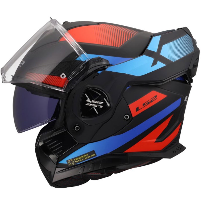Casco de moto abatible LS2 FF901 Advant X Nova negro mate-rojo-azul