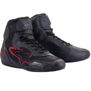 Botas de moto Alpinestars Faster-3 Rideknit Negro-Gris Oscuro-Rojo