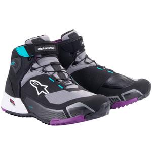 Botas de moto Alpinestars Stella CR-X Drystar para mujer Negro-Gris-Violeta-Turquesa