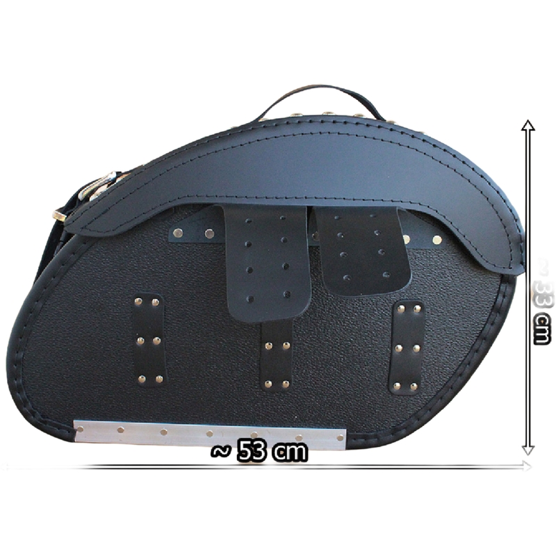 Alforjas de cuero para moto con remaches RSA S263B negro