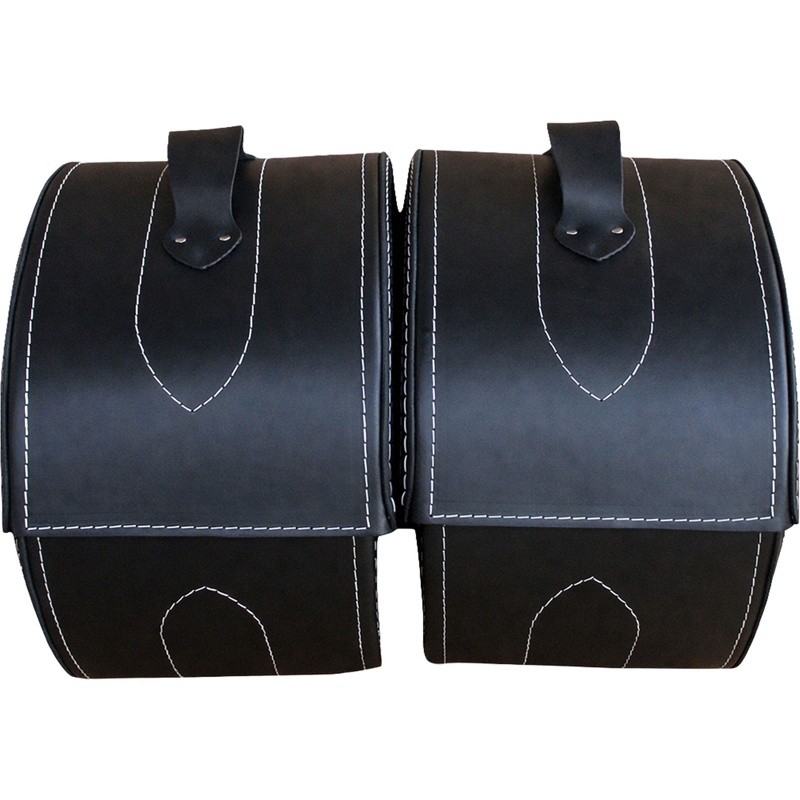 Bolsas de cuero para moto RSA S263A negro-blanco