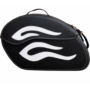 Bolsas de cuero para moto RSA S263A negro-blanco
