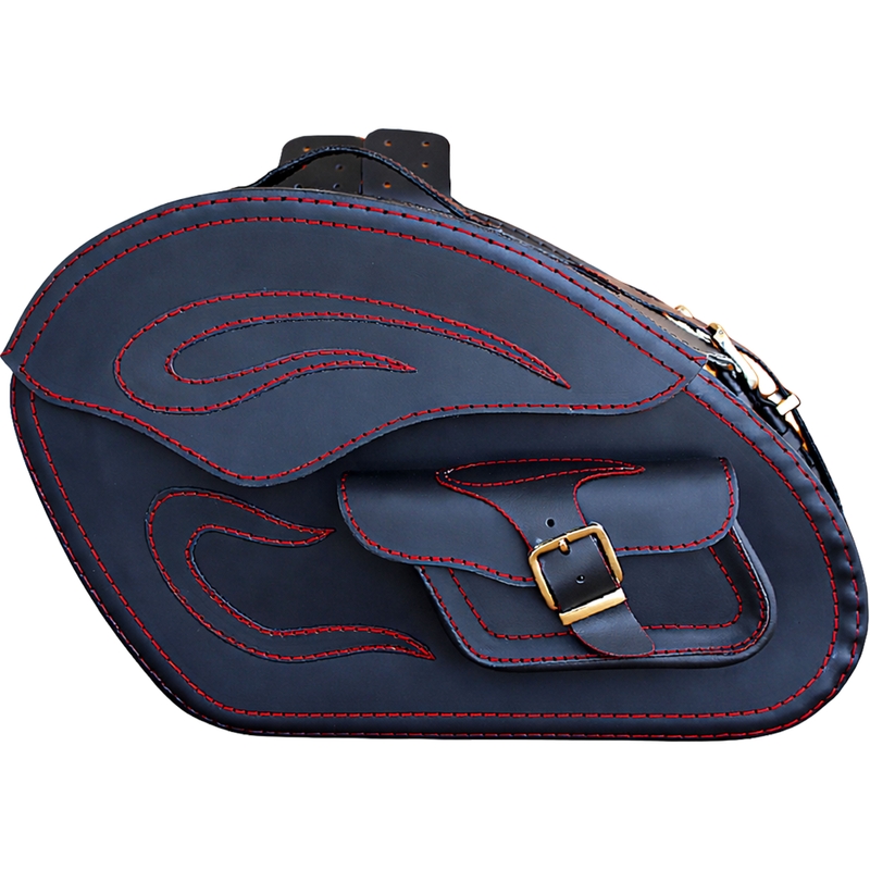 Bolsas de cuero para moto RSA S266A negro-rojo