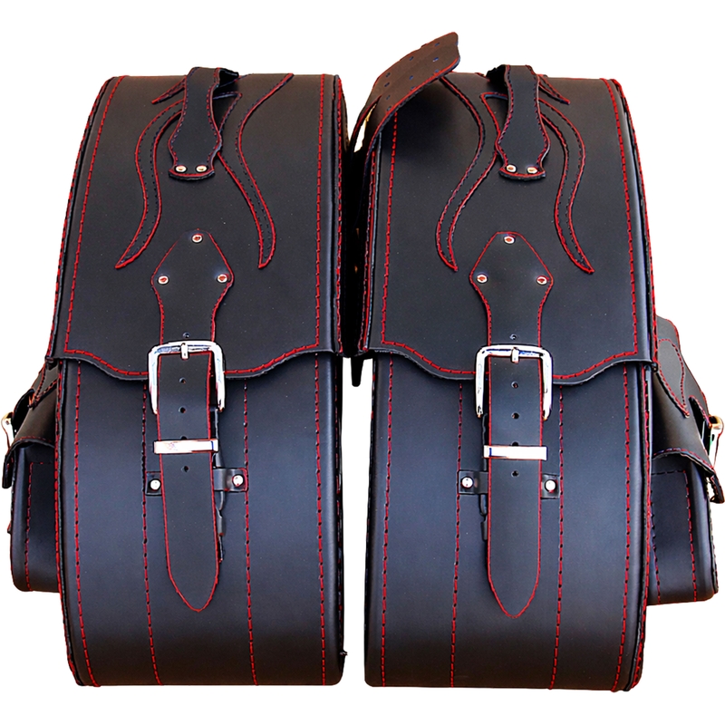 Bolsas de cuero para moto RSA S266A negro-rojo