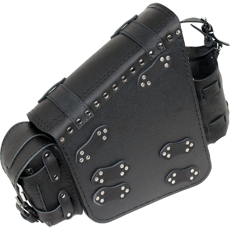 Bolsa de cuero para moto RSA S49 HD Softail negra