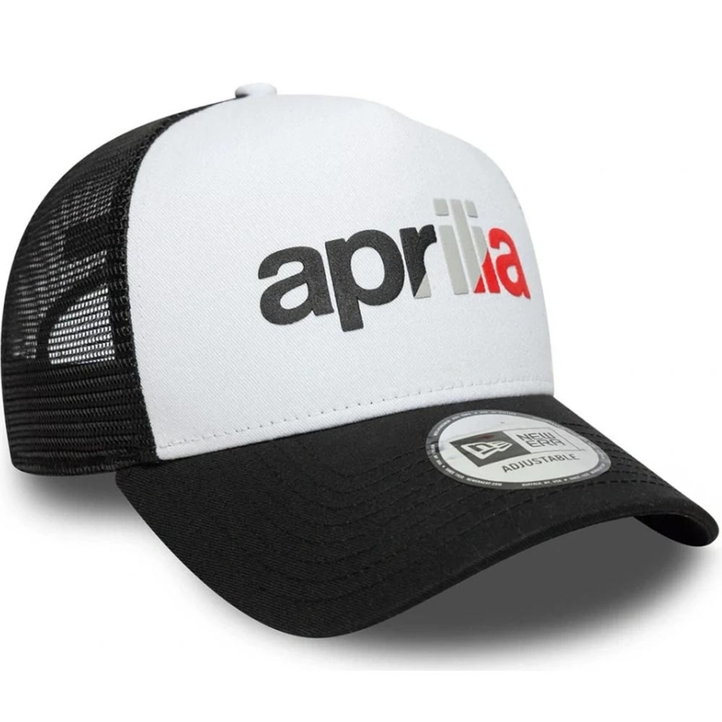 Gorra Aprilia 9forty Be A Racer con logo en blanco y negro