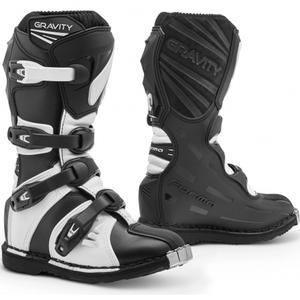 Botas moteras infantiles Forma Gravity blancas y negras