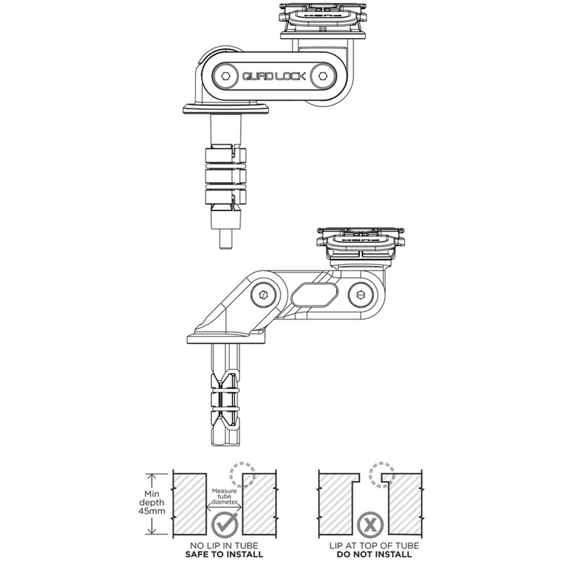 Soporte de columna de dirección Quad Lock® negro
