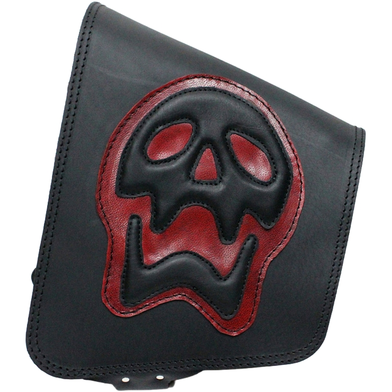 Bolsa de cuero para moto RSA S493 Skull HD Softail negro-rojo
