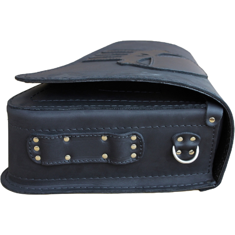 Bolsa de cuero para moto RSA S571 Punisher HD Sportster negra