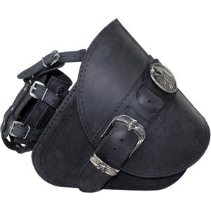 Bolsa de cuero para moto RSA S594 HD Softtail negra