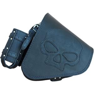 Bolsa de cuero para moto RSA S63 Skull HD Softail negra