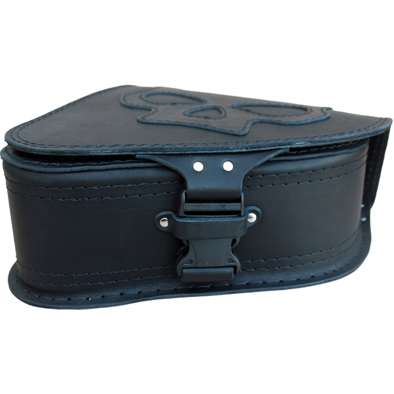 Bolsa de cuero para moto RSA S63 Skull HD Softail negra