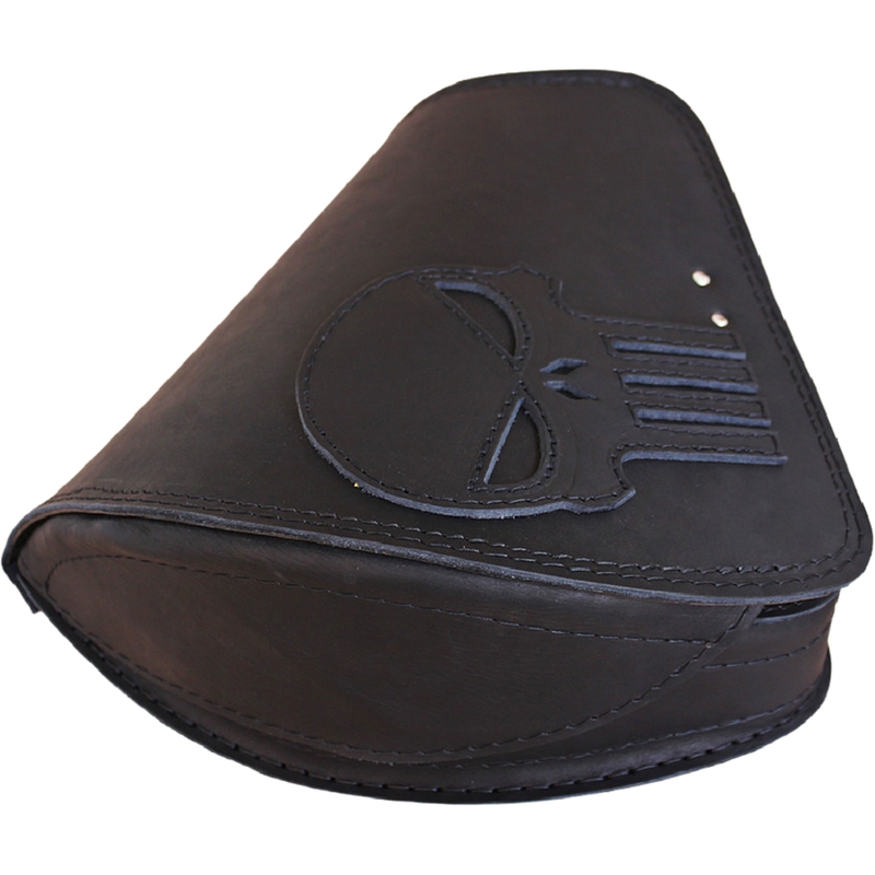 Bolsa de cuero para moto RSA S641 Punisher HD Softail negra
