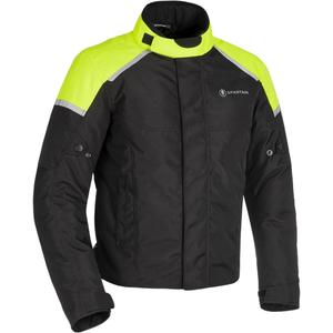 Chaqueta de moto Oxford Spartan Short WP negro-amarillo fluo
