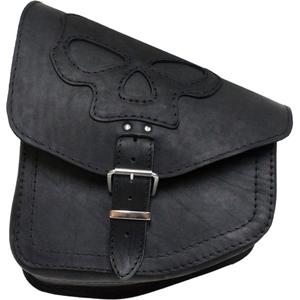 Bolsa de cuero para moto RSA S66 Skull HD Softail negra