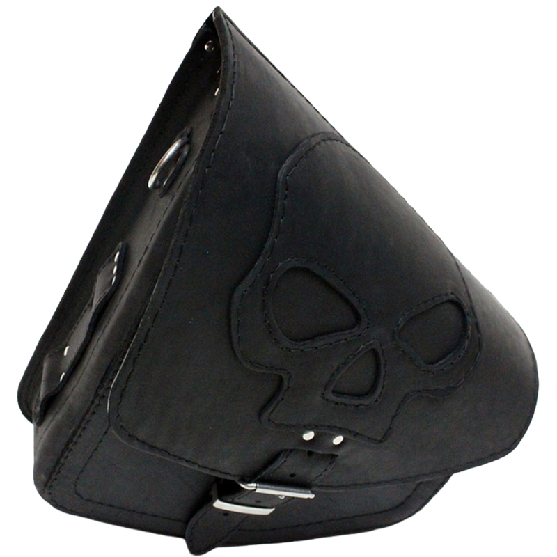 Bolsa de cuero para moto RSA S66 Skull HD Softail negra