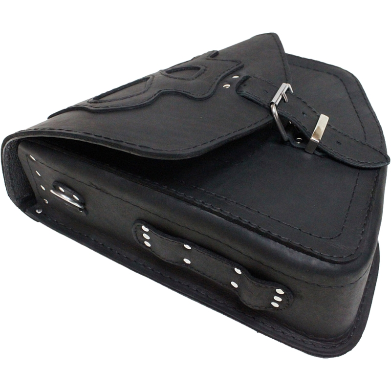 Bolsa de cuero para moto RSA S66 Skull HD Softail negra