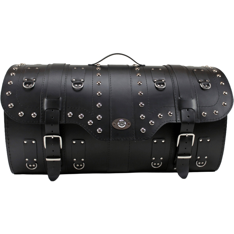 Funda de piel para moto con cerradura y remaches RSA K160 negra