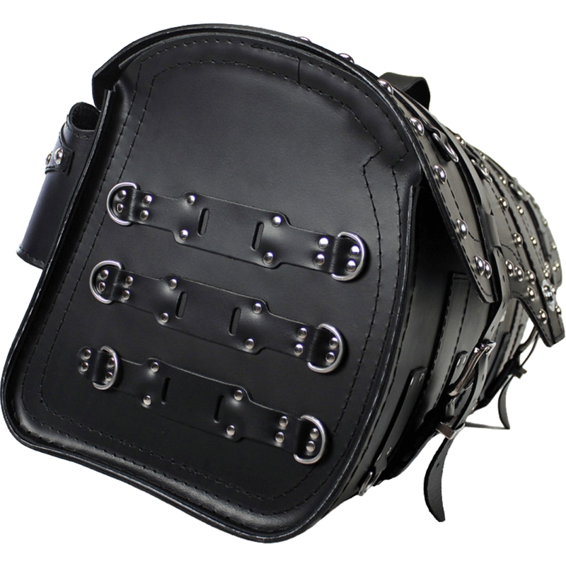 Funda de piel para moto con cerradura y remaches RSA K160 negra