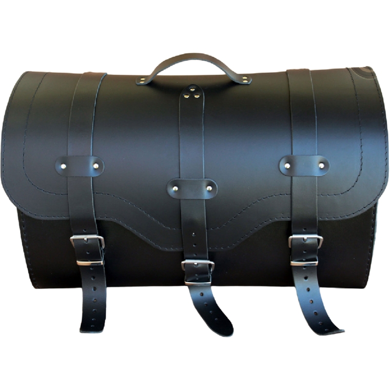 Funda de cuero para moto con cerradura RSA K155 negra