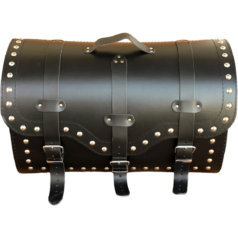 Funda de piel para moto con cerradura y remaches RSA K155 negra
